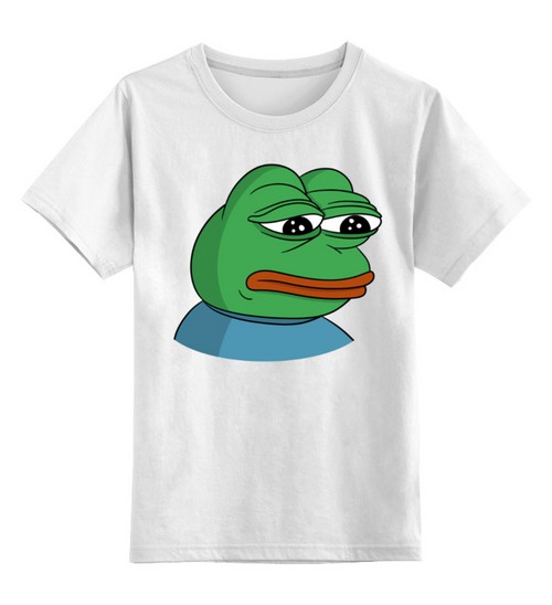 Заказать детскую футболку в Москве. Детская футболка классическая унисекс Грустная лягушка от Memepedia - готовые дизайны и нанесение принтов.