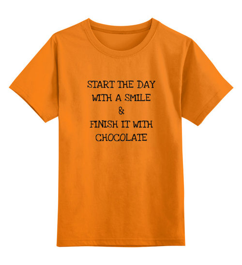 Заказать детскую футболку в Москве. Детская футболка классическая унисекс Smile and Chocolate от Just kidding - готовые дизайны и нанесение принтов.