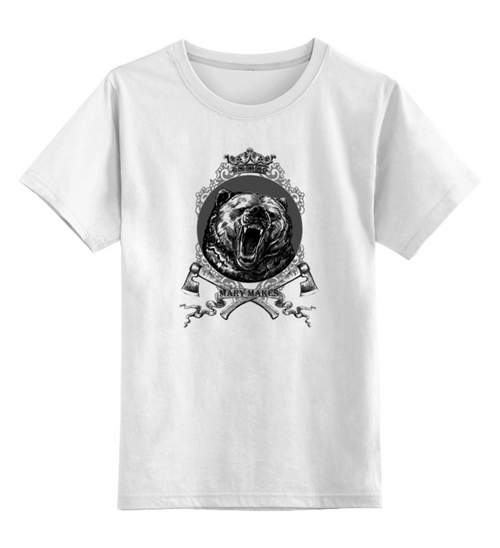 Заказать детскую футболку в Москве. Детская футболка классическая унисекс Mary Makes Dangerous Bear от marymakes - готовые дизайны и нанесение принтов.