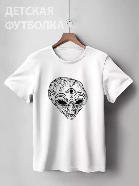 Заказать детскую футболку в Москве. Детская футболка классическая унисекс Инопланетянин от VeronikaS - готовые дизайны и нанесение принтов.