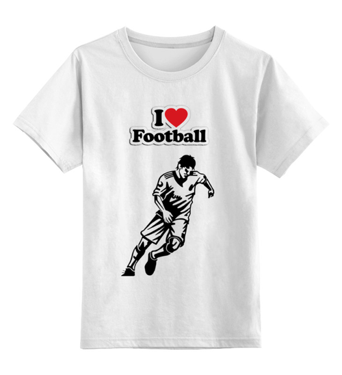 Заказать детскую футболку в Москве. Детская футболка классическая унисекс Я люблю футбол  от ПРИНТЫ ПЕЧАТЬ  - готовые дизайны и нанесение принтов.