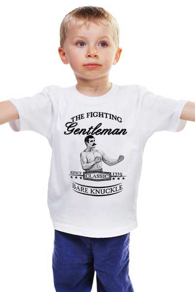 Заказать детскую футболку в Москве. Детская футболка классическая унисекс Джентльмен боец от printik - готовые дизайны и нанесение принтов.