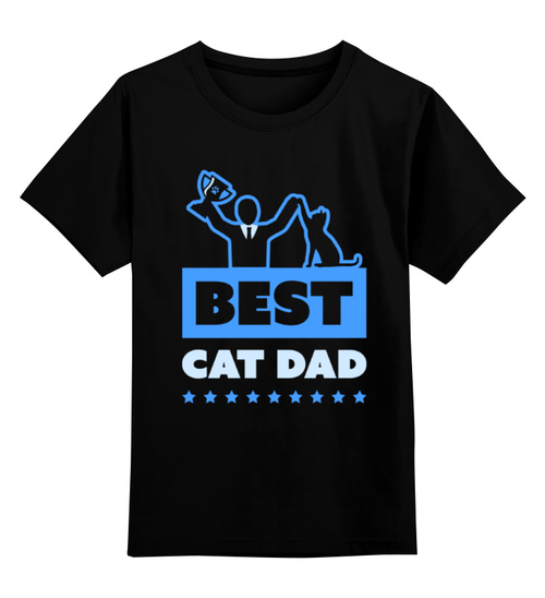 Заказать детскую футболку в Москве. Детская футболка классическая унисекс Лучший папа кота от originals - готовые дизайны и нанесение принтов.