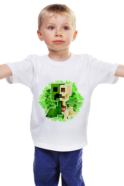 Заказать детскую футболку в Москве. Детская футболка классическая унисекс Майнкрафт Minecraft от MariYang  - готовые дизайны и нанесение принтов.