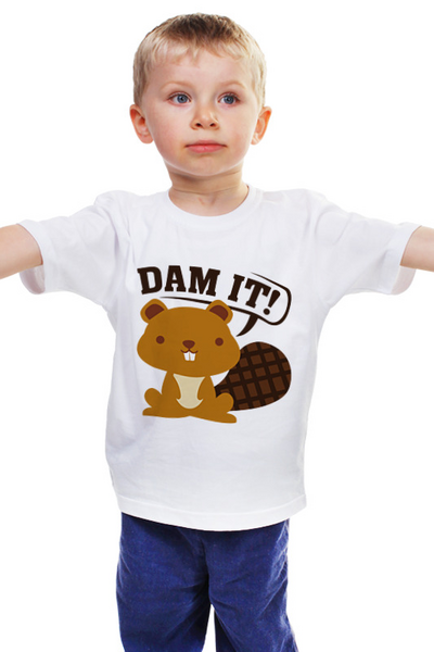 Заказать детскую футболку в Москве. Детская футболка классическая унисекс Бобёр от Zamula - готовые дизайны и нанесение принтов.