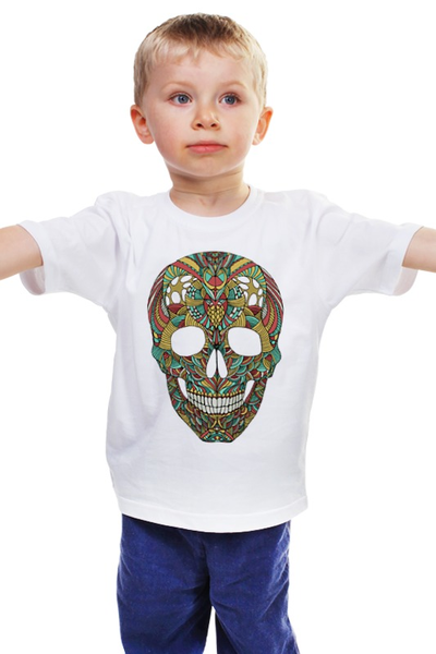 Заказать детскую футболку в Москве. Детская футболка классическая унисекс Череп от JuliaBadeeva - готовые дизайны и нанесение принтов.