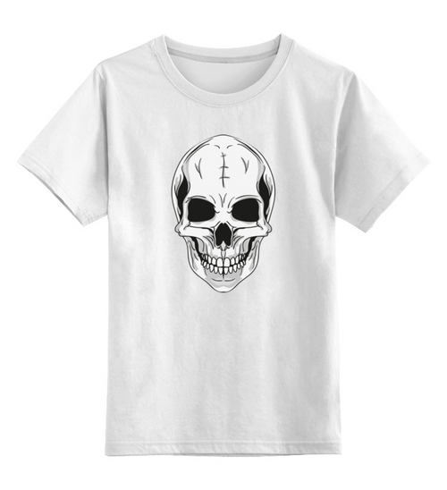 Заказать детскую футболку в Москве. Детская футболка классическая унисекс Череп от BAD OWL - готовые дизайны и нанесение принтов.
