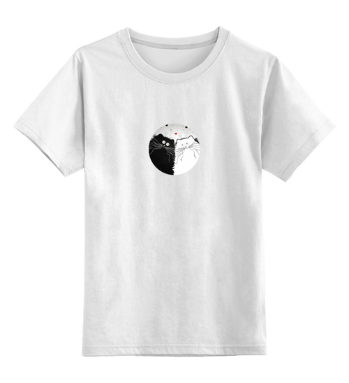 Заказать детскую футболку в Москве. Детская футболка классическая унисекс Кот и Кошка от Виктор Гришин - готовые дизайны и нанесение принтов.