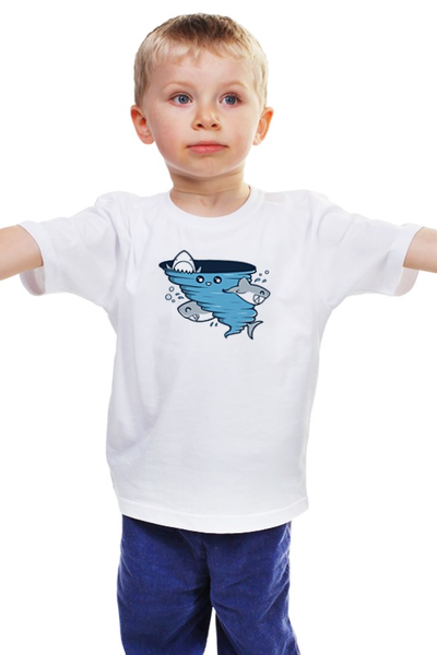 Заказать детскую футболку в Москве. Детская футболка классическая унисекс Водоворот Акул от fanart - готовые дизайны и нанесение принтов.