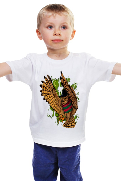 Заказать детскую футболку в Москве. Детская футболка классическая унисекс Летящая сова от Антон Пак - готовые дизайны и нанесение принтов.
