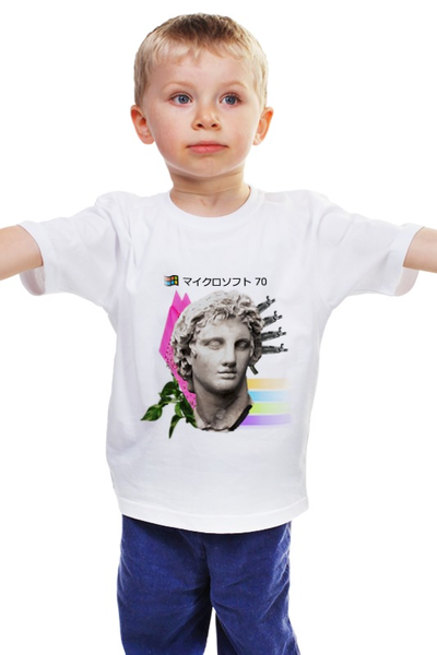 Заказать детскую футболку в Москве. Детская футболка классическая унисекс Veporwave4 от velez - готовые дизайны и нанесение принтов.