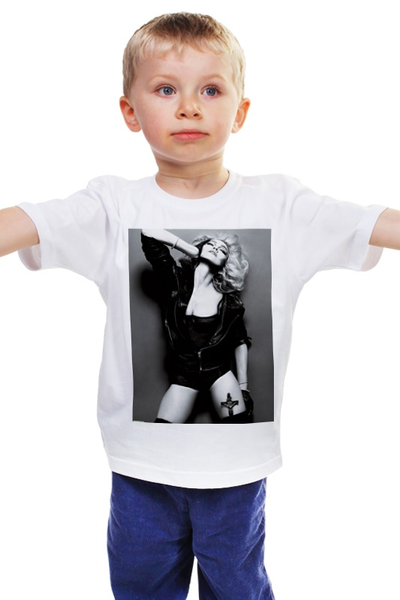 Заказать детскую футболку в Москве. Детская футболка классическая унисекс мадонна от juliapian - готовые дизайны и нанесение принтов.