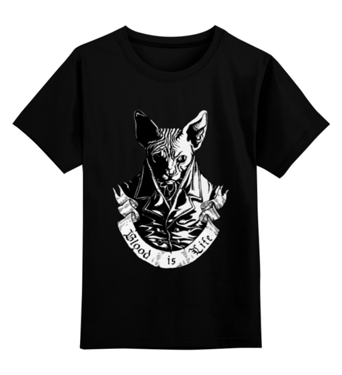 Заказать детскую футболку в Москве. Детская футболка классическая унисекс Плохой кот от Anna Rosenrot - готовые дизайны и нанесение принтов.