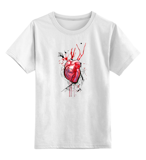 Заказать детскую футболку в Москве. Детская футболка классическая унисекс Обнаженное сердце от mosafir - готовые дизайны и нанесение принтов.