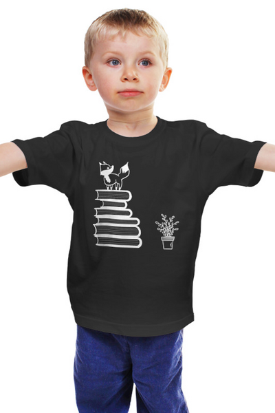 Заказать детскую футболку в Москве. Детская футболка классическая унисекс Лисичка с книгами by KomLove от Luberetsky  - готовые дизайны и нанесение принтов.