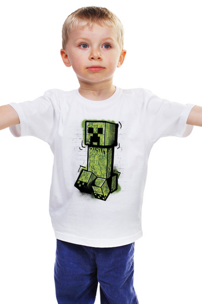 Заказать детскую футболку в Москве. Детская футболка классическая унисекс Крипер от PrintGamer  - готовые дизайны и нанесение принтов.