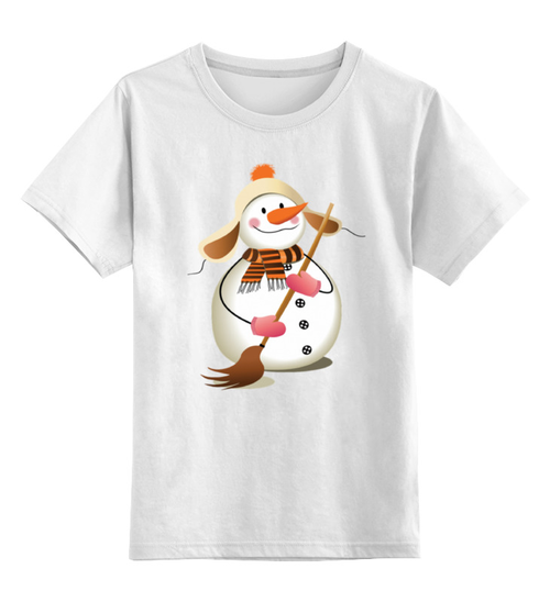 Заказать детскую футболку в Москве. Детская футболка классическая унисекс Снеговик от Виктор Гришин - готовые дизайны и нанесение принтов.
