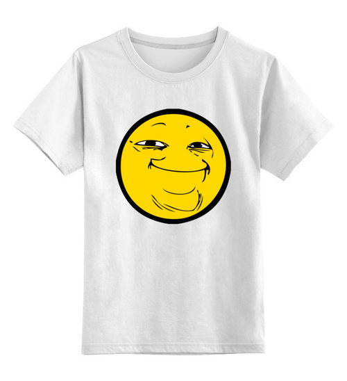 Заказать детскую футболку в Москве. Детская футболка классическая унисекс Смайлик Йоба от Memepedia - готовые дизайны и нанесение принтов.