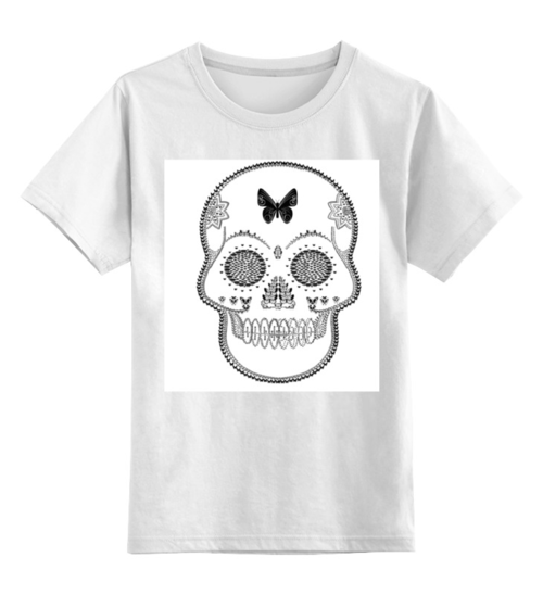 Заказать детскую футболку в Москве. Детская футболка классическая унисекс череп - бабочка от Anton  - готовые дизайны и нанесение принтов.
