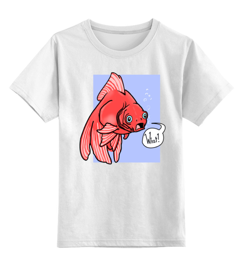 Заказать детскую футболку в Москве. Детская футболка классическая унисекс Недоумевающая глазастая рыба от fuckinjo - готовые дизайны и нанесение принтов.