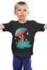 Заказать детскую футболку в Москве. Детская футболка классическая унисекс Пес с зонтом гуляет радостно по лужам от p_i_r_a_n_y_a  - готовые дизайны и нанесение принтов.