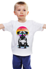 Заказать детскую футболку в Москве. Детская футболка классическая унисекс Солнечный Мопс от printik - готовые дизайны и нанесение принтов.
