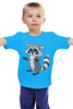 Заказать детскую футболку в Москве. Детская футболка классическая унисекс Забавный енот от Ирина - готовые дизайны и нанесение принтов.