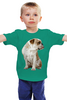 Заказать детскую футболку в Москве. Детская футболка классическая унисекс Собака - Бульдог от BAD OWL - готовые дизайны и нанесение принтов.