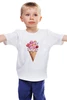 Заказать детскую футболку в Москве. Детская футболка классическая унисекс Мороженое в рожке от tigerda  - готовые дизайны и нанесение принтов.