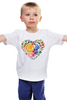 Заказать детскую футболку в Москве. Детская футболка классическая унисекс ЦВЕТОЧНОЕ СЕРДЦЕ от cooldesign  - готовые дизайны и нанесение принтов.