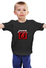 Заказать детскую футболку в Москве. Детская футболка классическая унисекс Underbar black hoodie от Alcochat - готовые дизайны и нанесение принтов.