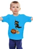 Заказать детскую футболку в Москве. Детская футболка классическая унисекс кот и тыква от romanovskij.alesha@yandex.ru - готовые дизайны и нанесение принтов.