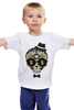 Заказать детскую футболку в Москве. Детская футболка классическая унисекс Череп в шляпе и бабочке от Aleksej - готовые дизайны и нанесение принтов.