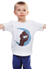 Заказать детскую футболку в Москве. Детская футболка классическая унисекс Мишка на луне от Анна - готовые дизайны и нанесение принтов.