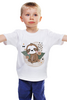 Заказать детскую футболку в Москве. Детская футболка классическая унисекс Милый ленивец от printeriumstore@gmail.com - готовые дизайны и нанесение принтов.