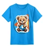 Заказать детскую футболку в Москве. Детская футболка классическая унисекс медвежонок и мяч от evragka  - готовые дизайны и нанесение принтов.