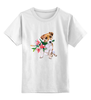 Заказать детскую футболку в Москве. Детская футболка классическая унисекс Цветы и пес от THE_NISE  - готовые дизайны и нанесение принтов.