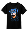 Заказать детскую футболку в Москве. Детская футболка классическая унисекс собака на черном бархате от Kris Leov - готовые дизайны и нанесение принтов.