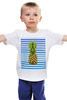 Заказать детскую футболку в Москве. Детская футболка классическая унисекс Ананасовая тельняшка от PUGGYSHOP - готовые дизайны и нанесение принтов.