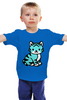 Заказать детскую футболку в Москве. Детская футболка классическая унисекс синий тигр от cherdantcev - готовые дизайны и нанесение принтов.