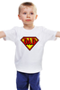 Заказать детскую футболку в Москве. Детская футболка классическая унисекс Супер Папа от fanart - готовые дизайны и нанесение принтов.