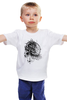 Заказать детскую футболку в Москве. Детская футболка классическая унисекс Лев-шаман-чб от Анастасия Авина - готовые дизайны и нанесение принтов.