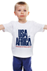 Заказать детскую футболку в Москве. Детская футболка классическая унисекс USA for Africa от symbols - готовые дизайны и нанесение принтов.
