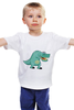 Заказать детскую футболку в Москве. Детская футболка классическая унисекс Забавный  динозавр от Amerikanka - готовые дизайны и нанесение принтов.