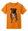 Заказать детскую футболку в Москве. Детская футболка классическая унисекс Собака - Бультерьер от BAD OWL - готовые дизайны и нанесение принтов.