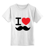 Заказать детскую футболку в Москве. Детская футболка классическая унисекс I love усы от Sergio Happy - готовые дизайны и нанесение принтов.