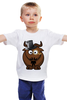 Заказать детскую футболку в Москве. Детская футболка классическая унисекс интилегентный  бык от EDJEY  - готовые дизайны и нанесение принтов.