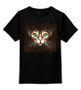 Заказать детскую футболку в Москве. Детская футболка классическая унисекс кошка с зелеными глазами от Kris Leov - готовые дизайны и нанесение принтов.