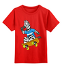Заказать детскую футболку в Москве. Детская футболка классическая унисекс Зебра на скейте от T-shirt print  - готовые дизайны и нанесение принтов.