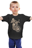 Заказать детскую футболку в Москве. Детская футболка классическая унисекс Skeleton Biker от Leichenwagen - готовые дизайны и нанесение принтов.